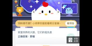 家里饲养的大鹅，他们的祖先都是 支付宝小鸡庄园答案5月15日