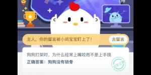 狗狗打架时，为什么经常上嘴咬而不是上手挠 支付宝小鸡庄园答案5月24日