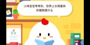 世界上长得最快的植物是什么 2020年5月26日今天蚂蚁庄园答案是什么