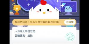 人体最大的器官是 2020年6月22日今天蚂蚁庄园答案是什么