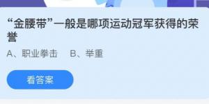 金腰带一般是哪项运动冠军获得的荣誉？蚂蚁庄园8月22日今日答案最新
