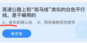 高速公路上和斑马线类似的白色平行线是干嘛用的？蚂蚁庄园11月27日今日答案最新