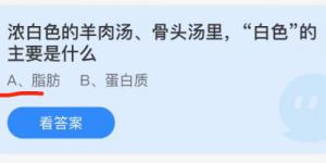 浓白色的羊肉汤骨头汤里白色的主要是什么？蚂蚁庄园小课堂12月10日答案最新