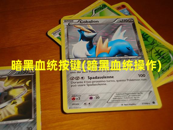 暗黑血统按键(暗黑血统操作)