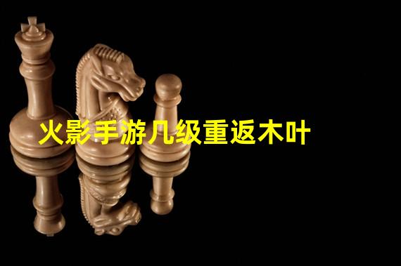 火影手游几级重返木叶